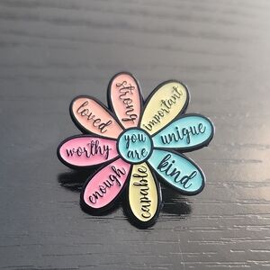 Colorful Inspirational Flower Pin